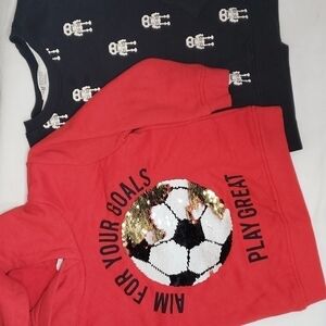 3/$30 H&M Sweatshirt BUNDLE of 2 Sequin Soccer Skeleton Hoodie